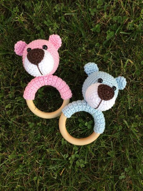 Hackovany macko - hryzadlo / hrkalka,