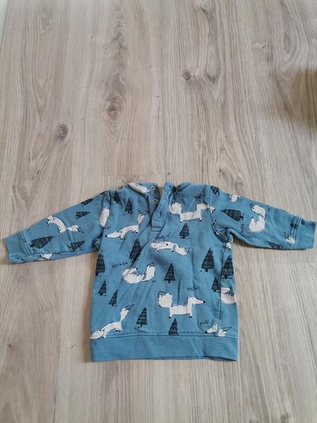 Modrá mikina so zvieratkami, h&m,74