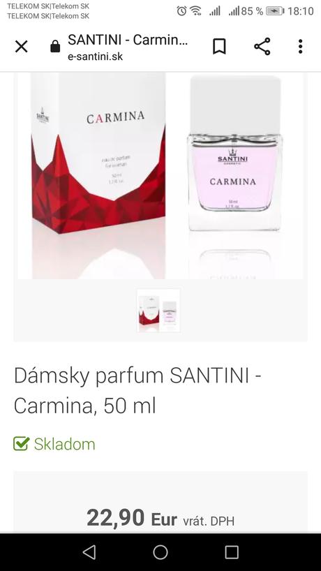2parfémy santini + zadarmo ostatné, 