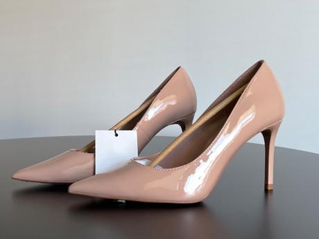 Špicaté ihličky lodičky béžové nude lakované 9 cm, mango,36