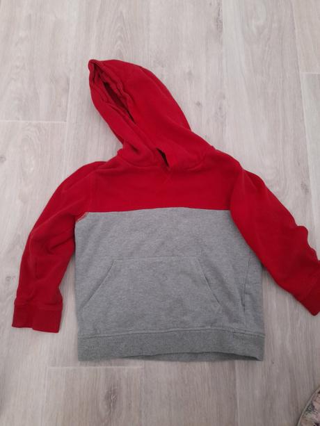 Cerveno- šedá mikina, f&f,104