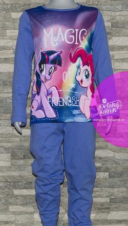 Dievčenské dlhé pyžamo my little pony modré, 98 / 104