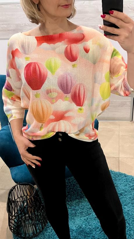 Vzorované ležérne svetrové tričko, l / m / s / xl