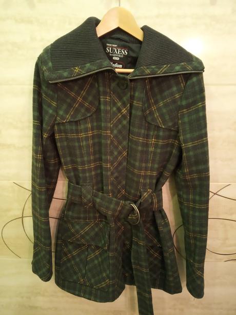 Dámsky károvaný kabát, kenvelo,m