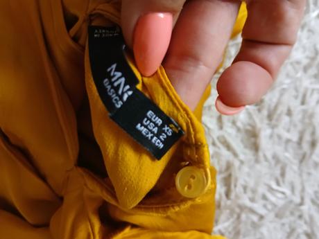 Saténová blúzka s viazaním, mango,xs