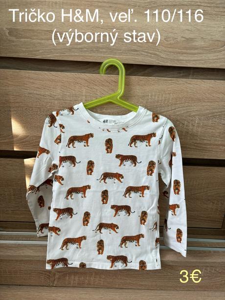 Tričko h&m veľ. 110/116 - tiger (safari), h&m,110