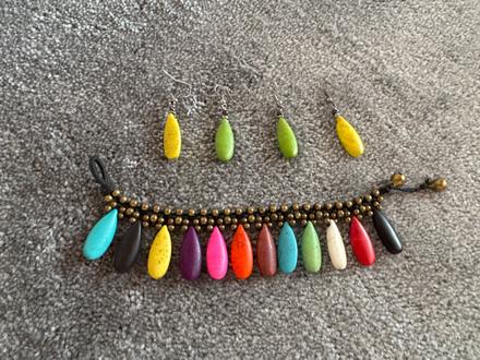 Handmade náramok a 2pary nausnic,