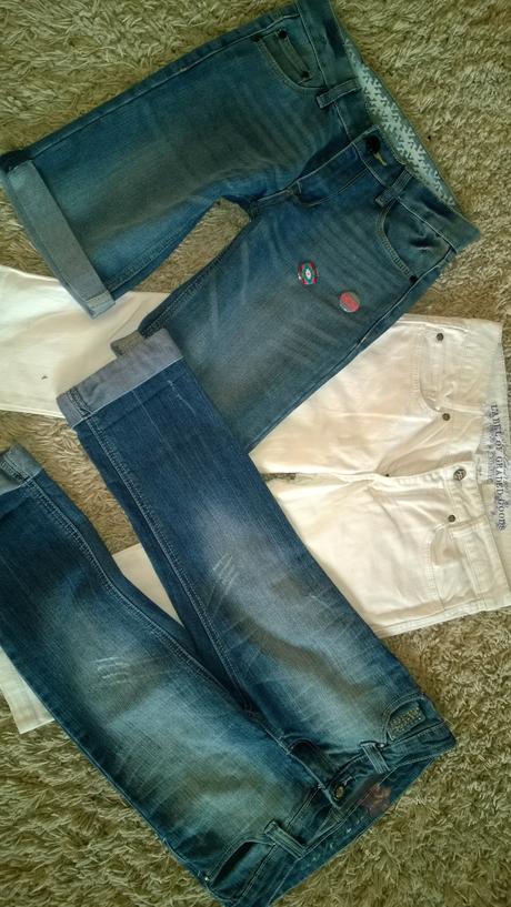 3/4 riflove kratasy denim 140/146/152/158, h&m,146