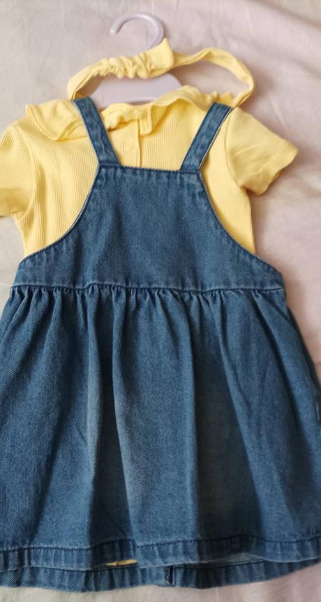 Súprava riflova sukna, tricko a čelenka, f&f,86