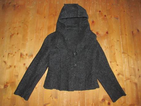 Vlnený kabátik s kapucňou, s