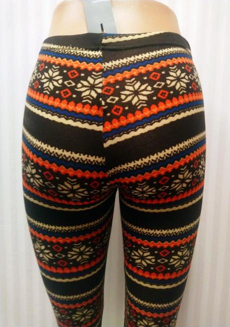 Čierne elastické legíny, farebný vzor, solla, s/m, solla,m