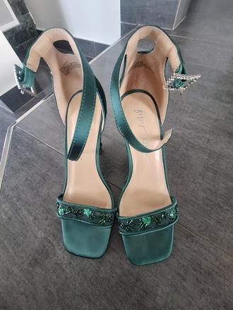 Smaragdovozelene elegantne sandale, 36