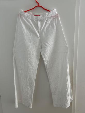 Biele lanove nohavice, h&m,m