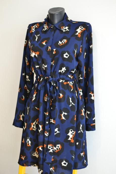 Modré košeľové šaty l, l