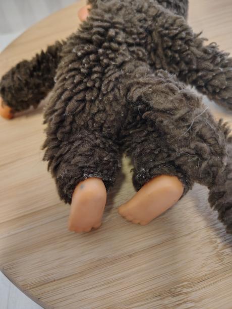 Retro mončičák, monchhichi, cca 19 cm,