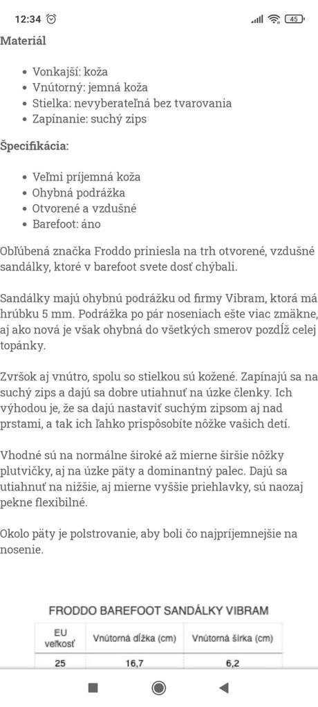 Froddo sandalky barefoot, froddo,25