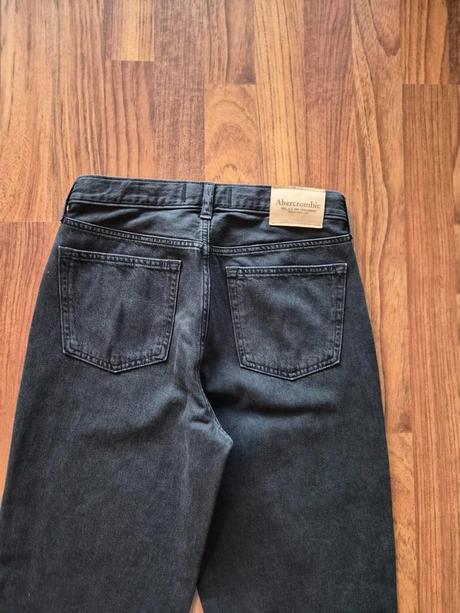 Nové čierne baggy rifle abercrombie 152 / 158, abercrombie&fitch,152