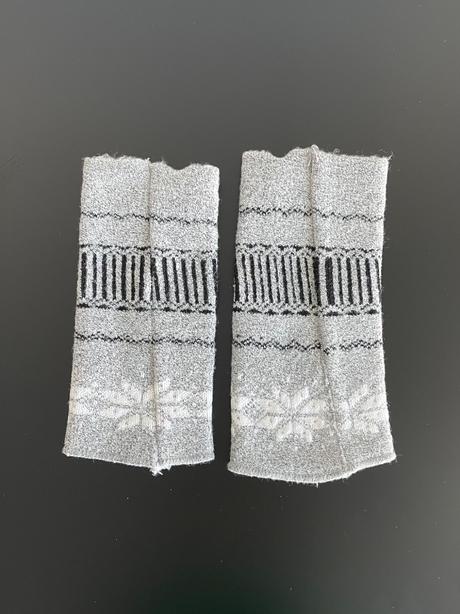 Sivé bezprstové návleky na ruky s nórskym vzorom, s