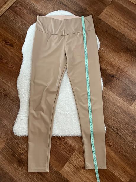 Hnedé koženkové nohavice, l