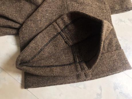 Tvídové široké nohavice s manžetami, 36