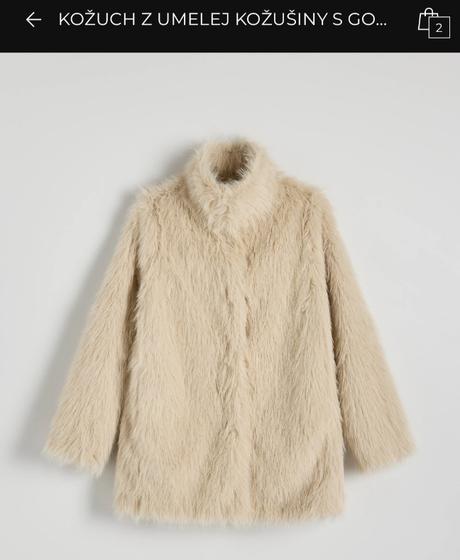 Kožuch z umelej kožušiny s vysokým golierom, reserved,s