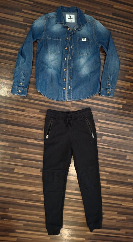 Motorkarske presivane teplaky, h&m,140