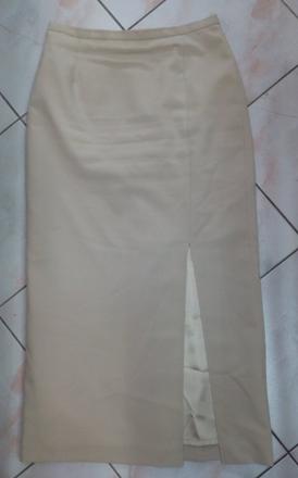 Midi béžová sukňa, s