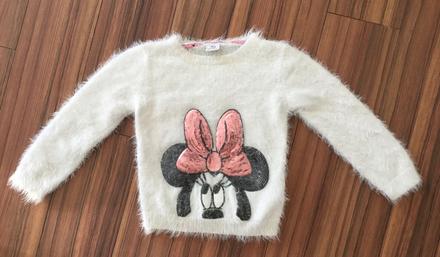 Krásny svetrik s flitrovanou minnie, disney,116