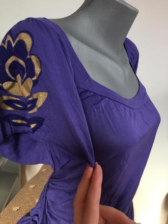 Fialové tričko so zaujímavými rukávmi, m