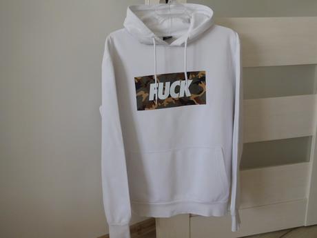 Mikina pánska biela bavlnená m,, m