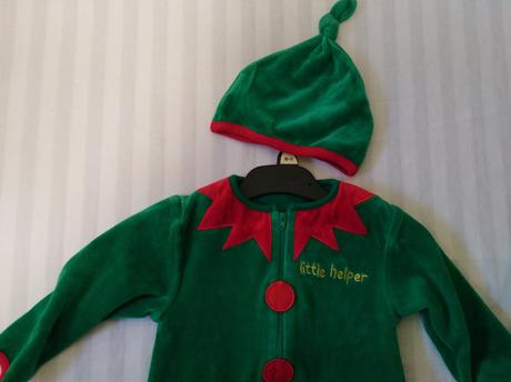 Zelený zamatový overal a čiapka, m, 86