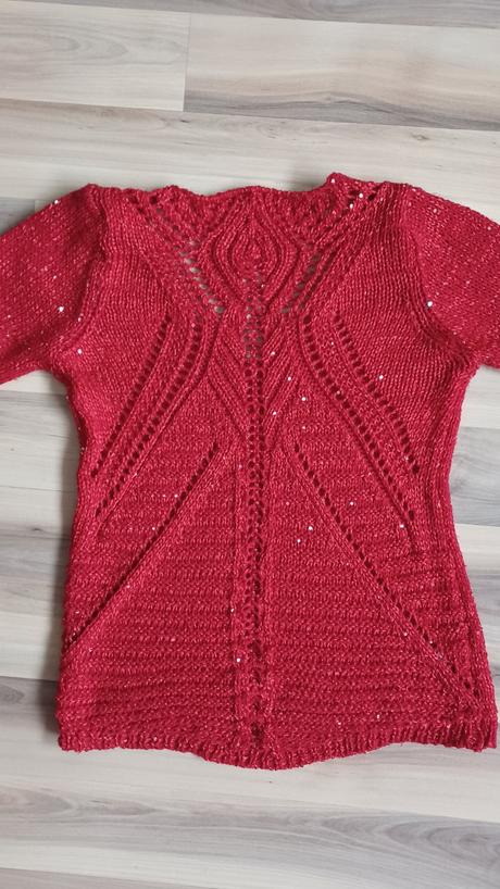Červený lesklý sveter, xs