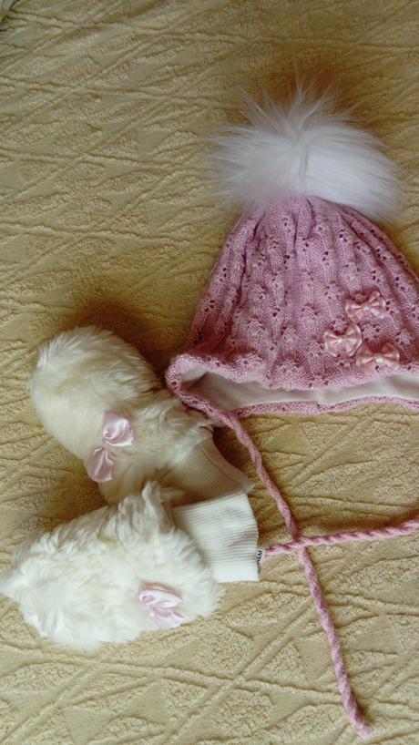 Zimny set (ciapocka+rukavicky), h&m,80