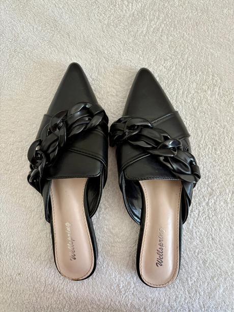 Čierne elegantné šľapky, 36