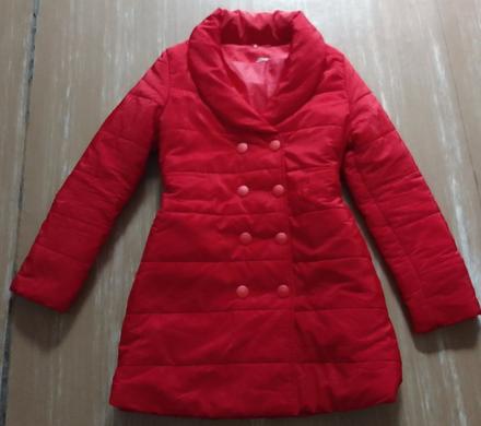 Zimná bunda dámska červená, dlhá vel. m, m