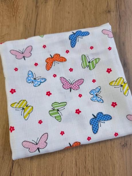 Bavlnená plienka farebné motýle, 