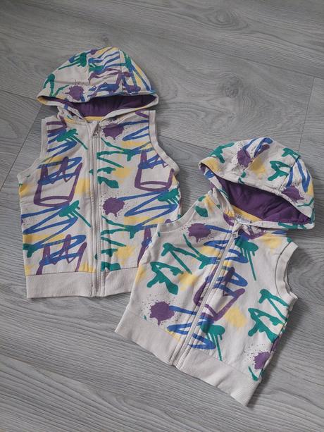Vesta na zips s kapucňou súrodenecký set, 80/98, 80