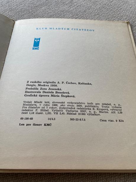 Krásna rozprávka gaštanko autor čechov a.p. 1968,