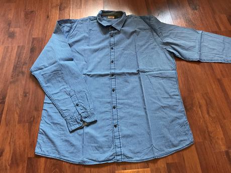 Pásikavá modrá pánska košeľa, xl