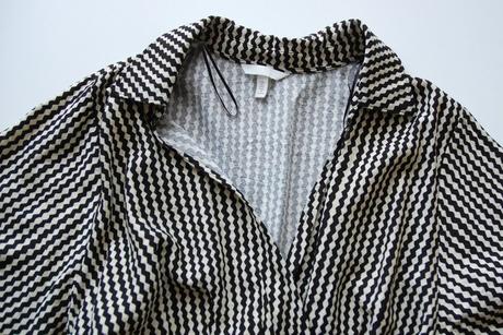Štýlové zavinovacie šaty s geometrickým vzorom, h&m,l
