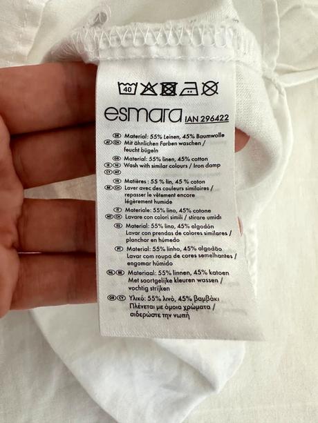 Biela ľanová a bavlnená košeľa esmara veľkosť 34 (, esmara,xs