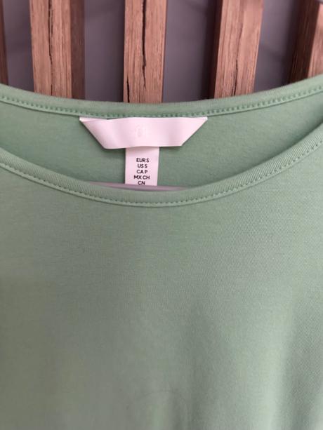 Zelené tričko s madeirovými rukávmi, h&m,s