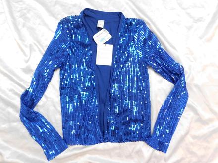 Kvalitny trendy flitrovany blejzer/sako bez zapin, 36 / s