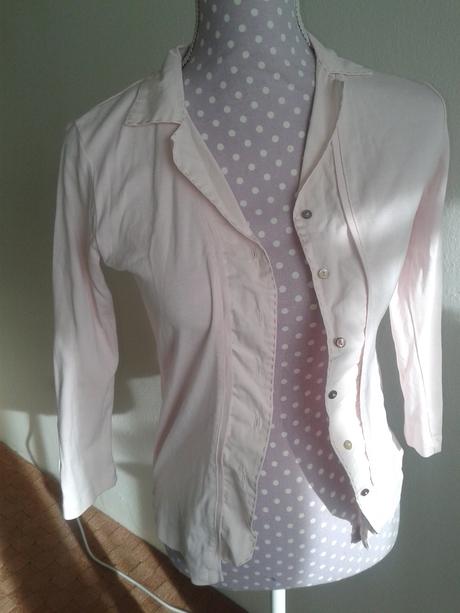 Bledulinkoružová tričkovinová blúzka vanilia 36, 36