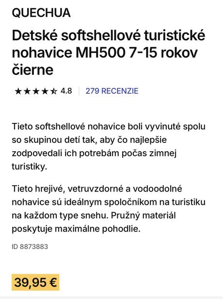 Softshellove turistické nohavice, quechua,140