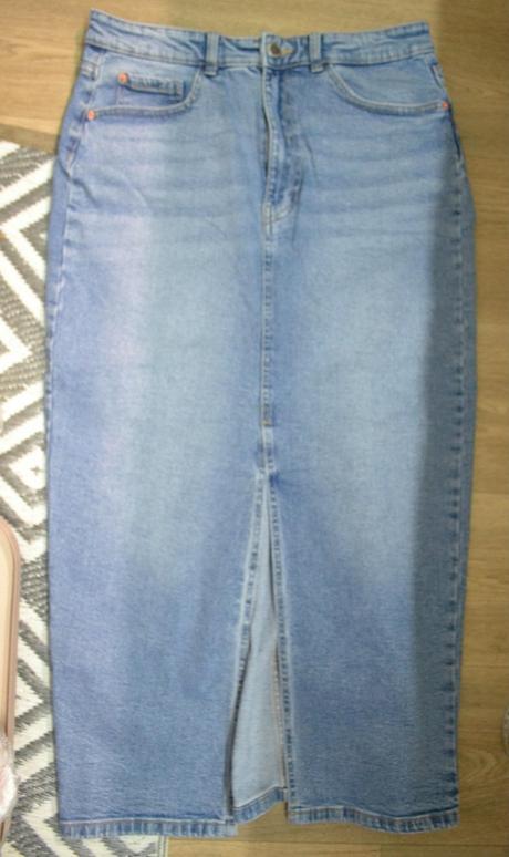 Elastická dlhá riflová sukňa cca v.m/xl, m
