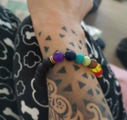 Náramok 7 čakier a lávový kameň,