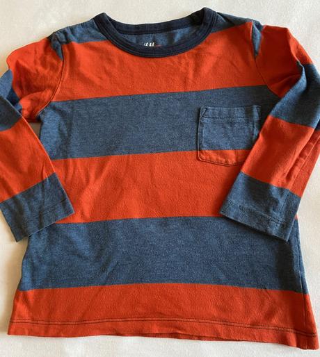 Pásikové tričko z organickej bavlny h&m v. 98/104, h&m,98