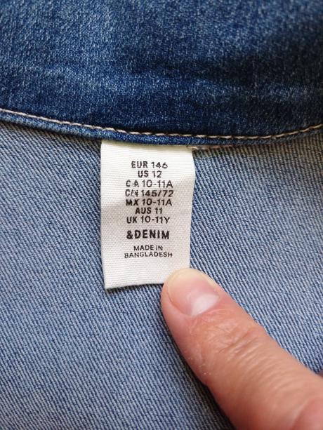 Rifľová bunda, h&m,146