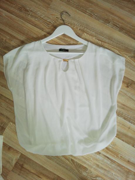 Biela lahucka blúzka dole s riadením, l